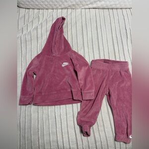 Nike Baby Girl Velour Hooded Jogging Set
